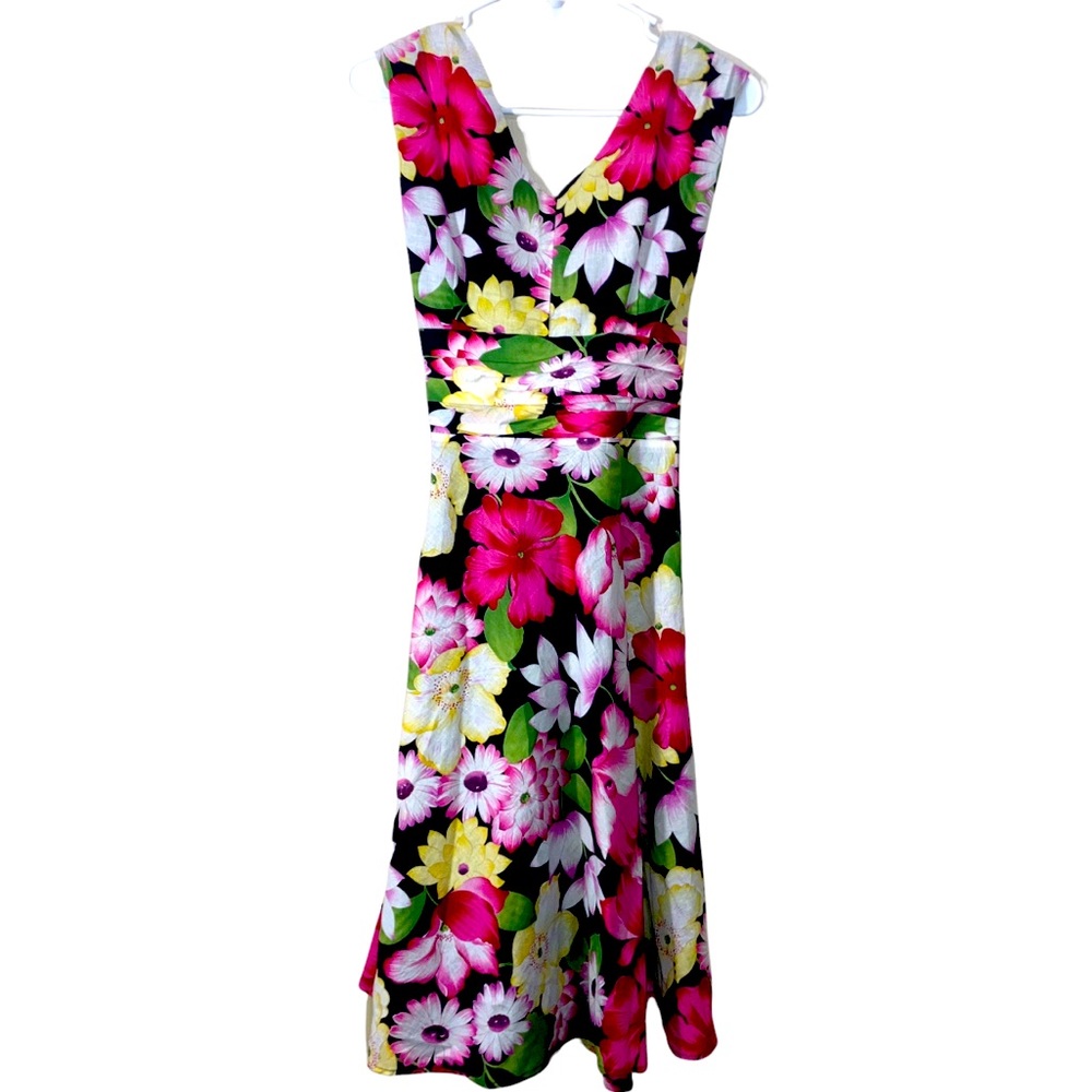 Signature by Robbie Bee Vibrant Floral Midi Dress
